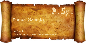 Mencz Szonja névjegykártya
